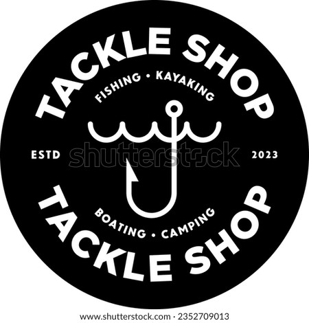 Circular Tackle Fishing Bait Shop Label Logo Template Icon Sign Sigil Symbol Emblem Badge Vector EPS PNG Transparent No Background Clip Art Vector EPS PNG