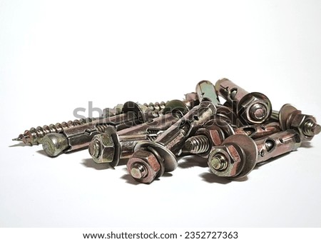Isolated picture of many bolts 