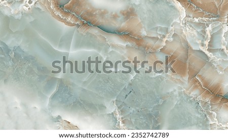 Polished onyx marble with high-resolution, aqua tone emperador marble, natural breccia stone agate surface, modern Italian marble for interior-exterior home decoration tile and ceramic tile surface Royalty-Free Stock Photo #2352742789