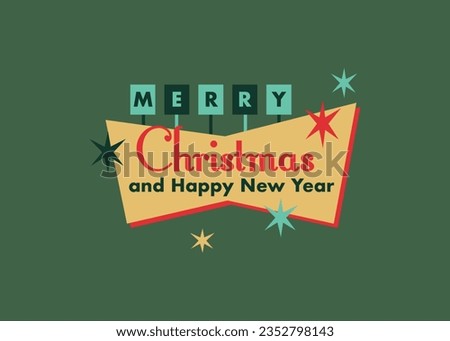 merry christmas greeting card with christmas decorations.
