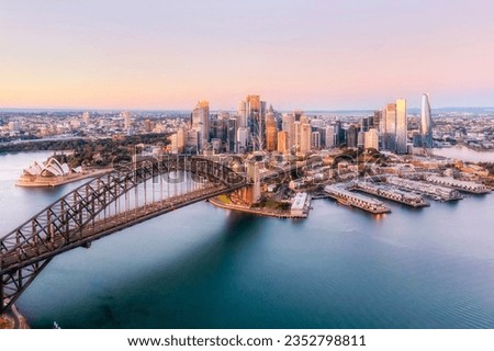 Sydney harbour bridge as  aerial. Royalty-Free Stock Photo #2352798811