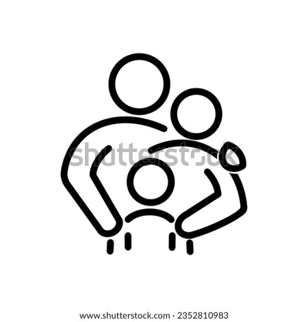 family line icon father mother son, parent and child