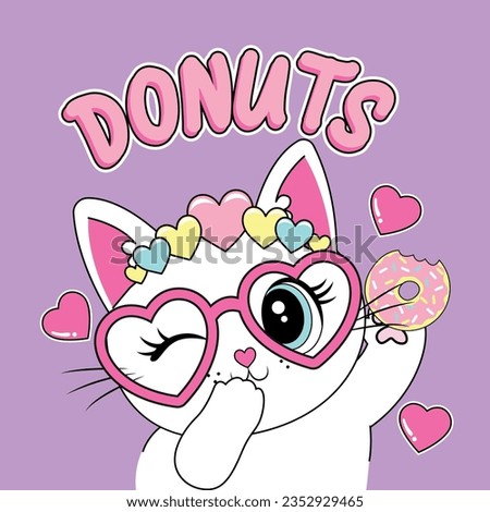 donut cat love girl cute