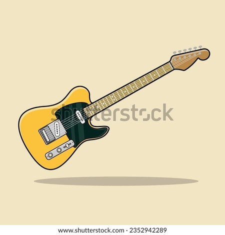 The Illustration of Guitar with Electric