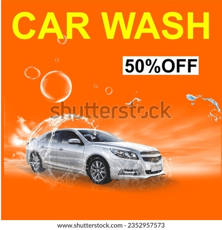 car wash services poster and flyer design template