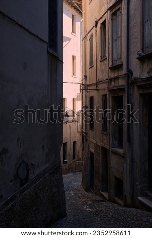 A street in the village of Asolo in the province of Treviso in the Veneto region.Italy.