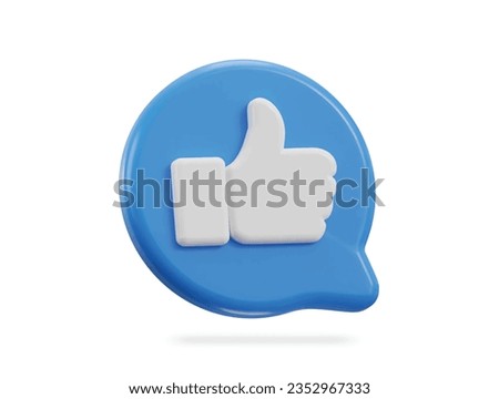 3d thumbs up social media like icon vector illustration