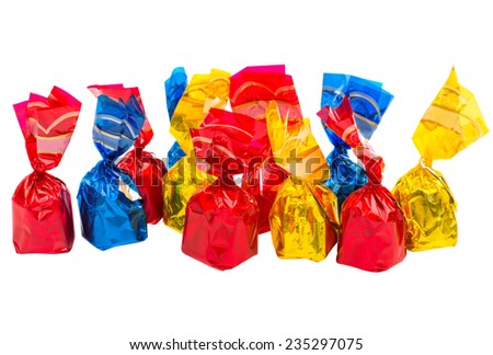 Wrapped candy or sweet on a white background