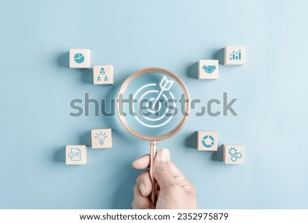 Businessman business target planning customer target group, investment growth and success development, achievement, goal, strategy, finance concept. Royalty-Free Stock Photo #2352975879