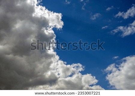 big white clouds in the sky, partly cloudy blue sky pictures, cotton clouds,