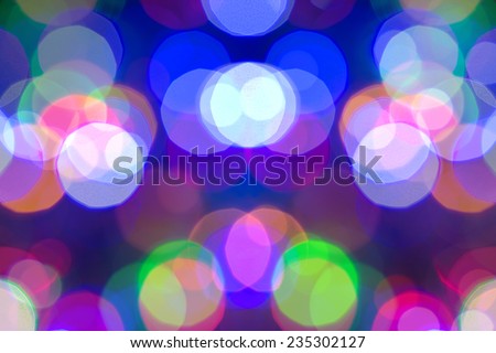 Beauty color blurred christmas and new year lights at night