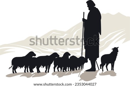 The Lord shepherd is my shepherd I shall not want, svg, vector Royalty-Free Stock Photo #2353044027