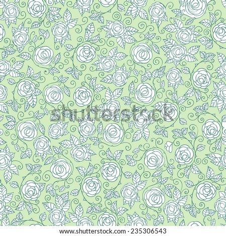 Seamless Rose Pattern, vector background