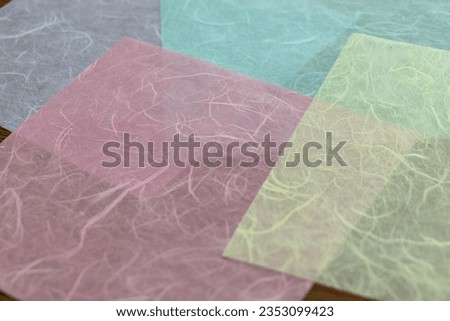 Layered thin colorful Japanese paper
