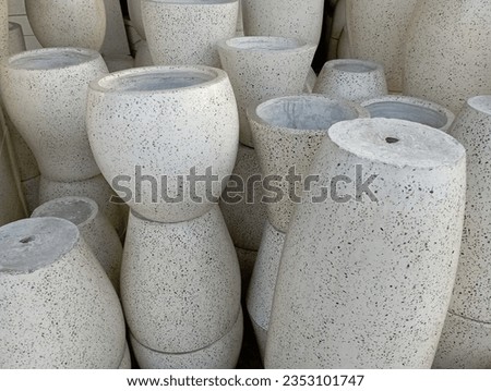 pile of flower pots in one of the flower pot shops owned by traders in the Asian region