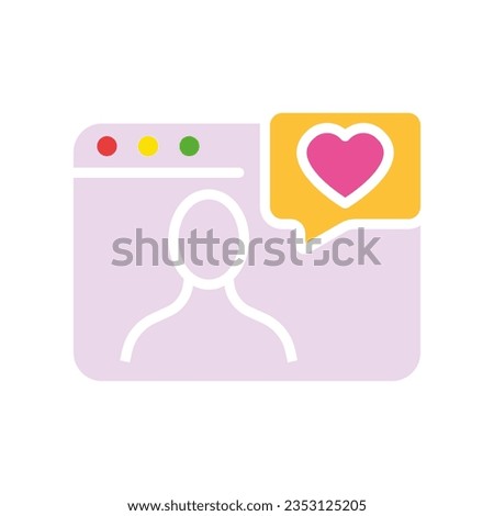 Dating site line icon. Heart, communication, relationships, web design, internet, world wide web. Vector colored icon on a white background for business