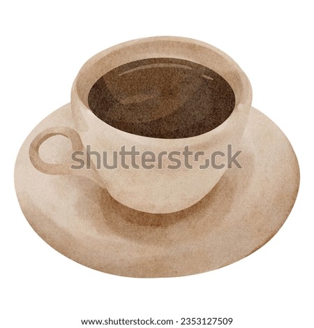 watercolor coffee cup illustration isolated on white background