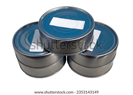 Canned food for pets isolated on white background