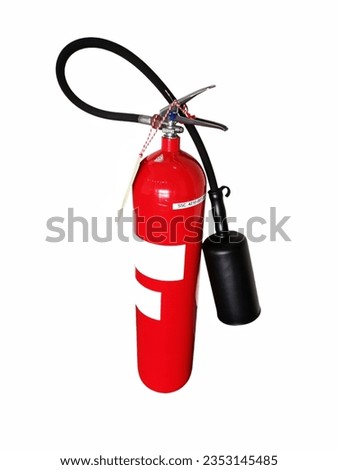 red fire extinguisher isolated on white background.