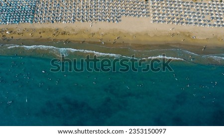 Top down photo of beach in Turkey