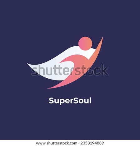 SuperSoul - Superman superhero people logo design template