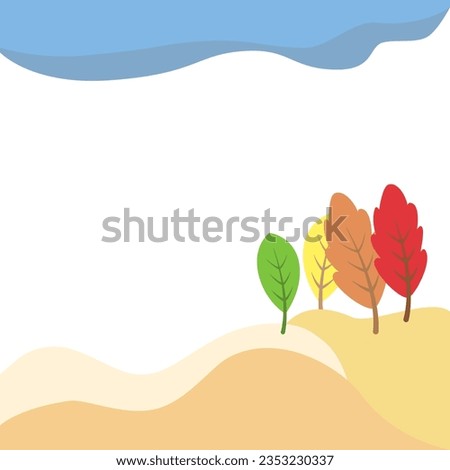 Autumn leaves abstract background. Flat style. Vector illustration.