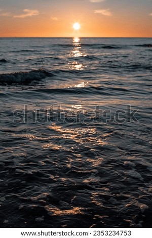  sunset at the beach, golden hour over the ocean