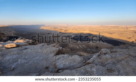Mitzpe Ramon geological landform crater in palestine Israel holy land Negev desert sinai peninsula Royalty-Free Stock Photo #2353235055