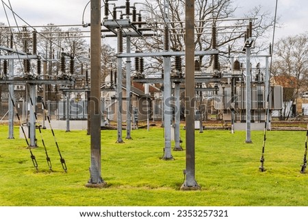 Electric power stations, power plant Royalty-Free Stock Photo #2353257321