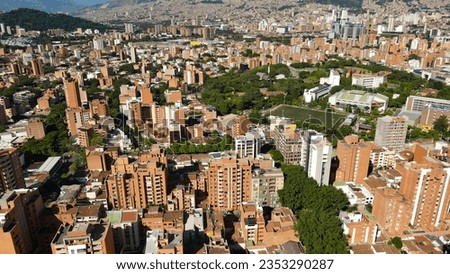 Aerial Photo from Laureles, Medellín, over the UPB university Royalty-Free Stock Photo #2353290287