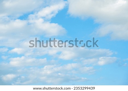 Blue sky and white clouds on daytime background