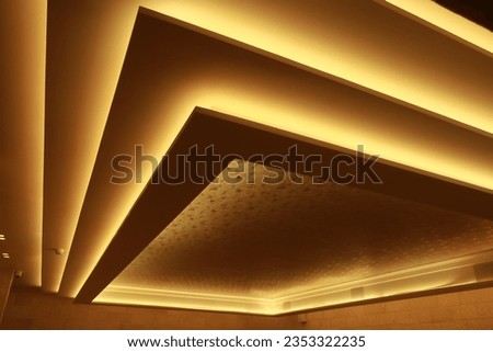 Designed ceiling with light at night