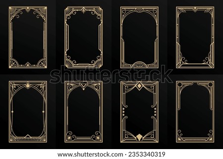 Golden art deco frames modern gold elegant vector