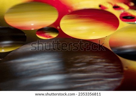 Abstract in macro photography with yellow, red and gray background