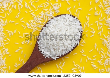 Raw super kernel basmati rice long grain Royalty-Free Stock Photo #2353403909