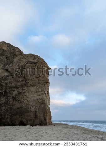 wave-cut platform formations at San Gregorio State Beach along California Highway 1 Royalty-Free Stock Photo #2353431761