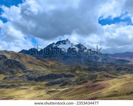 The rajuntay mountain is located in the province of Yauli, department of Junin, Peru. It has an altitude of 5,475 masl and is located 5 hours by car from the capital. Royalty-Free Stock Photo #2353434477