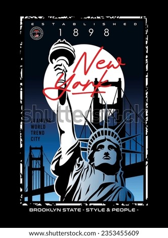 New York Trip, vector typography illustration design graphic for t shirt printing