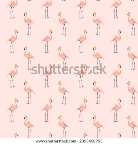  A Little Pastel Motif : Seamless Flamingo Pattern