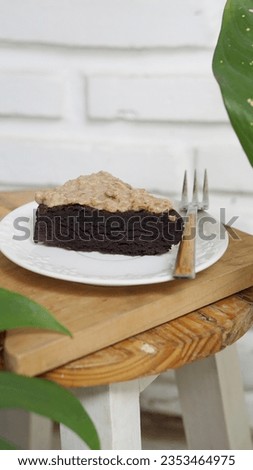 a slice of cake isolated in white plate
