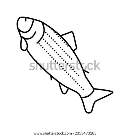 adult salmon line icon vector. adult salmon sign. isolated contour symbol black illustration