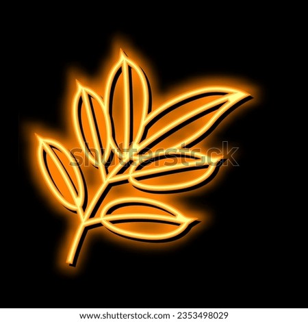 mahogany leaf neon light sign vector. mahogany leaf illustration