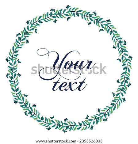 Floral wreath with empty space to insert text. Vector illustration