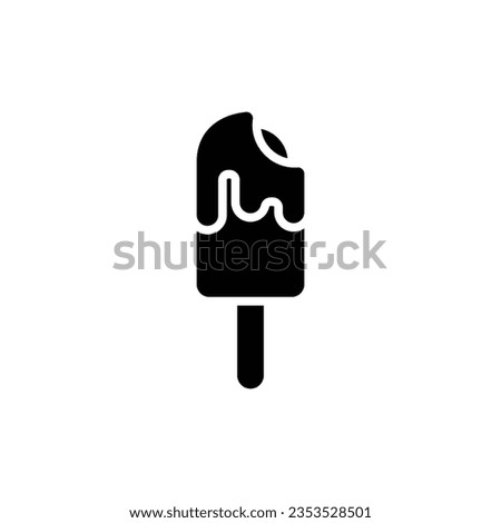 Ice Cream Stick Glyph Icon - Summer Season Icon Vector Illustration