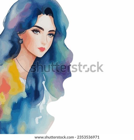 watercolor beauty a woman illustration