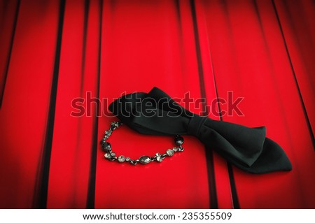 Curtain Bow Tie and Bracelet Stock Photo