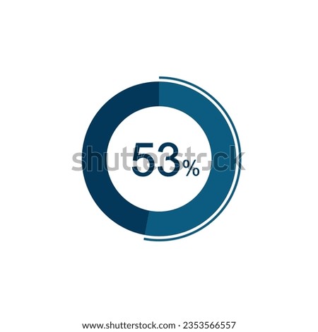 53% Circle loading icon template. 53 percent Update or loading symbol.