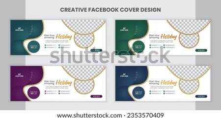 Minimal social media cover banner design set. Facebook cover design.