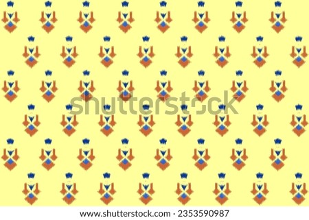 Blue, yellow and green fabric, background image.