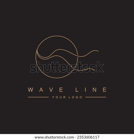 sea ocean wave line logo simple monoline style vector icon symbol illustration